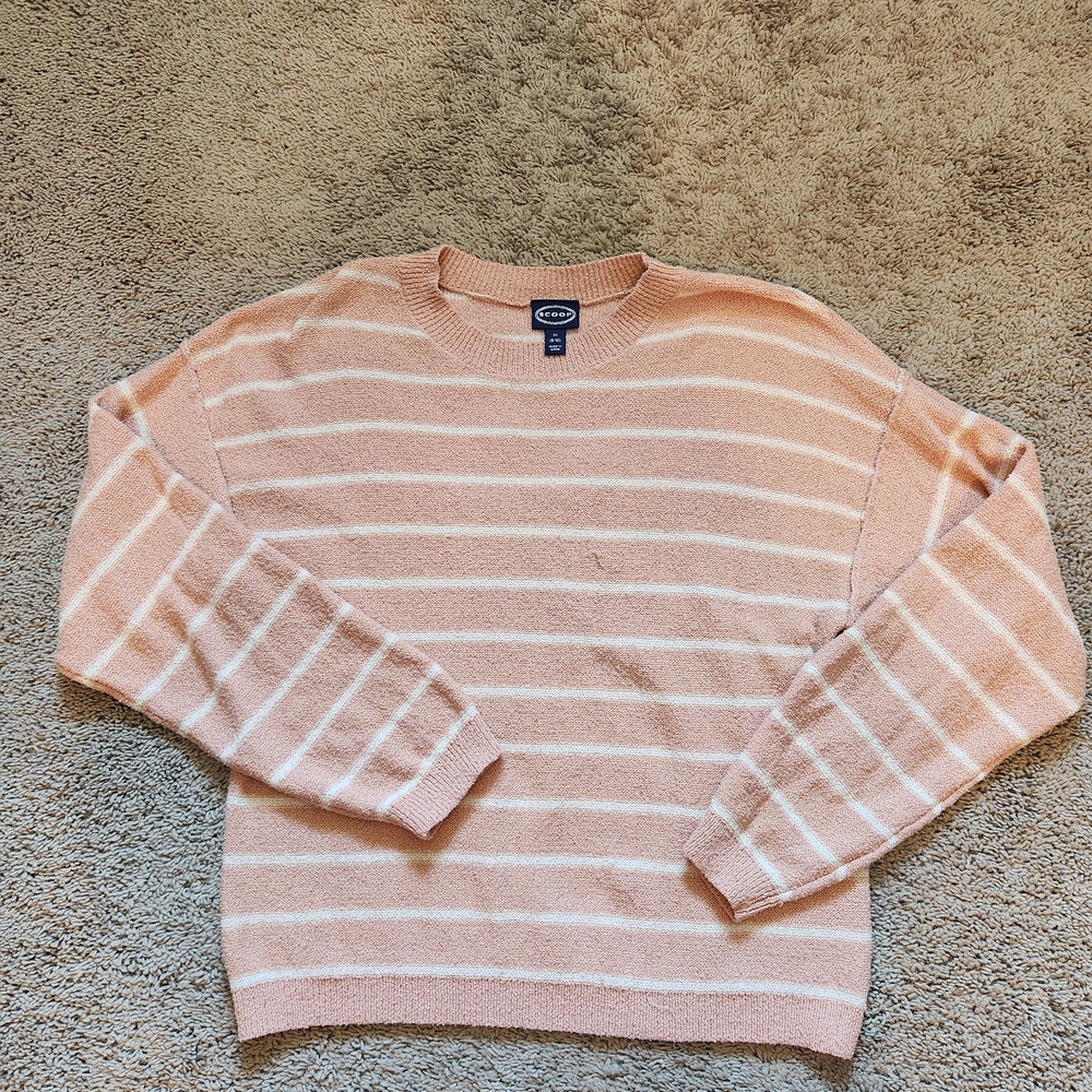 Pink and White Striped Sweater